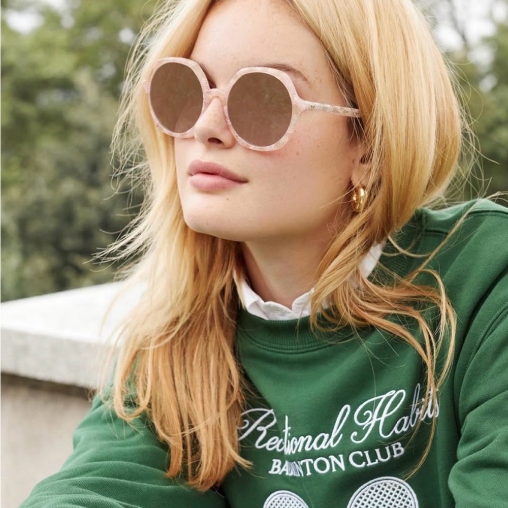 Krewe Sophia sunglasses in pink checkerboard.